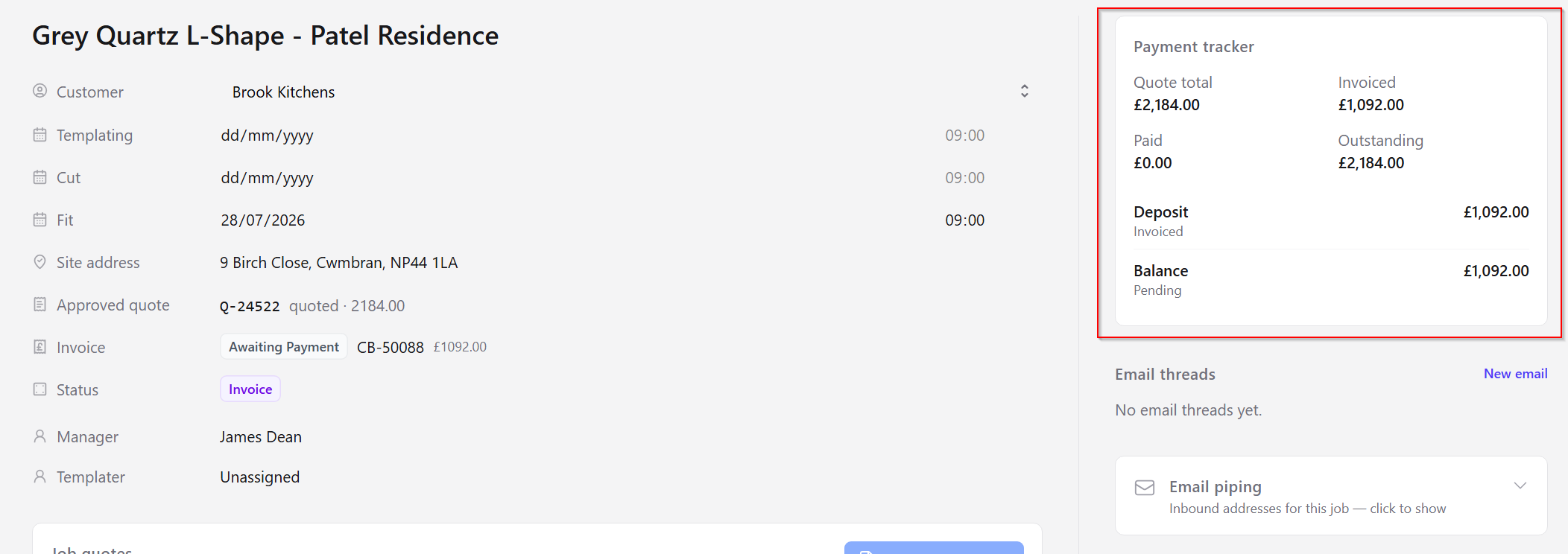 Payment tracker